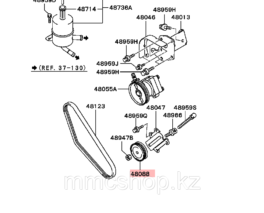 Ролик ГУР ремня насоса гидроусилителя руля MITSUBISHI MD303884 - фото 2 - id-p64008926