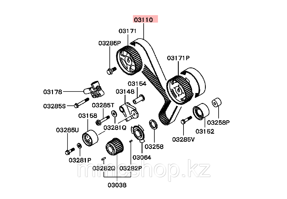 Ремень ГРМ Оригинал 6G72 Pajero montero sport MD307487 - фото 2 - id-p64010214