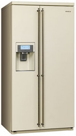 Отдельностоящий холодильник Side-by-Side Smeg кремовый SBS8003PO - фото 1 - id-p4831537