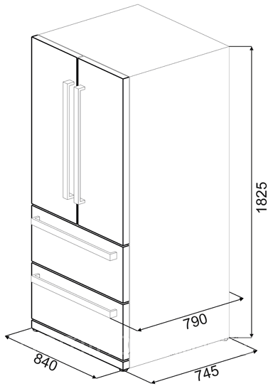 Отдельностоящий холодильник с французской дверью Smeg FQ55FXE - фото 2 - id-p4831761