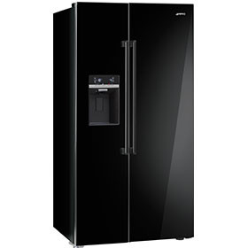 Отдельностоящий холодильник Side-by-Side, черный глянцевый No-frost Smeg SBS63NED - фото 1 - id-p4831818