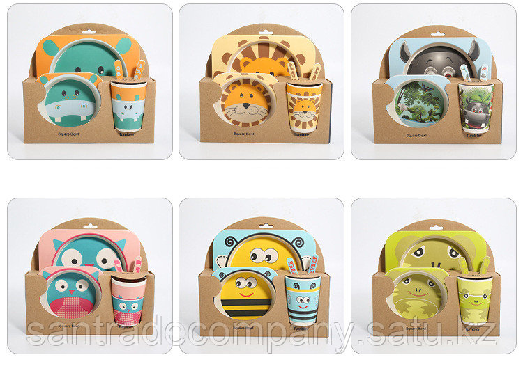 Набор Детской посуды из Бамбука "BAMBOO KIDS SET"(уточнить о расцветках)