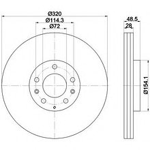 Тормозные диски Mazda CX-7 (07-..., передние , D320, Meyle)