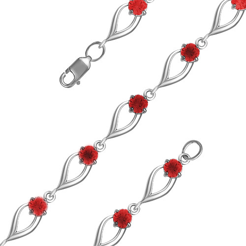 Серебряный браслет с фианитом Teosa 5000-0033-G-r