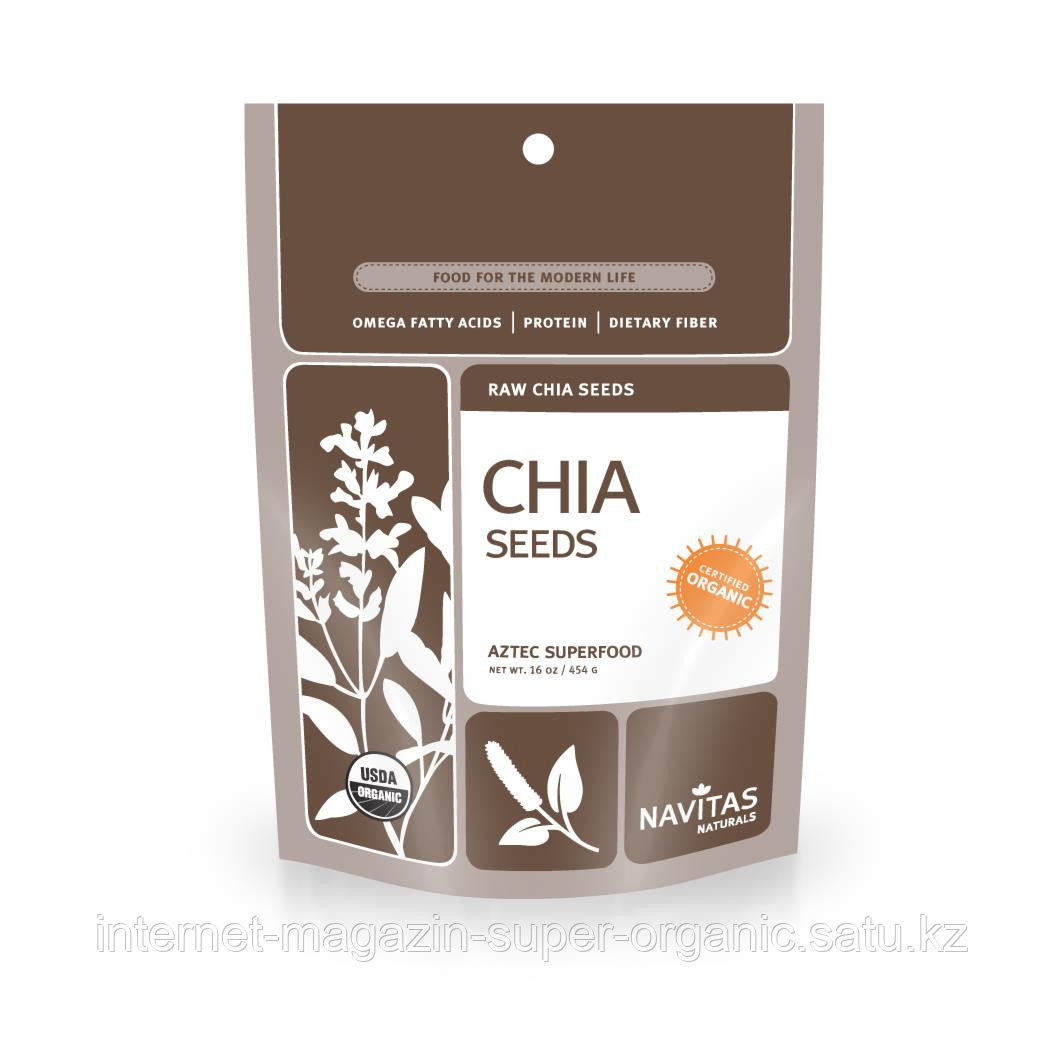 Семена Чиа (Organic Raw Chia Seeds), 454 г, Navitas Naturals