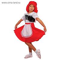 Карнавальный костюм "Красная Шапочка", блузка, юбка, шапка, р-р 34, рост 134 см