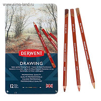 Карандаши цветные Derwent Drawing 12цв мет.кор. 700671
