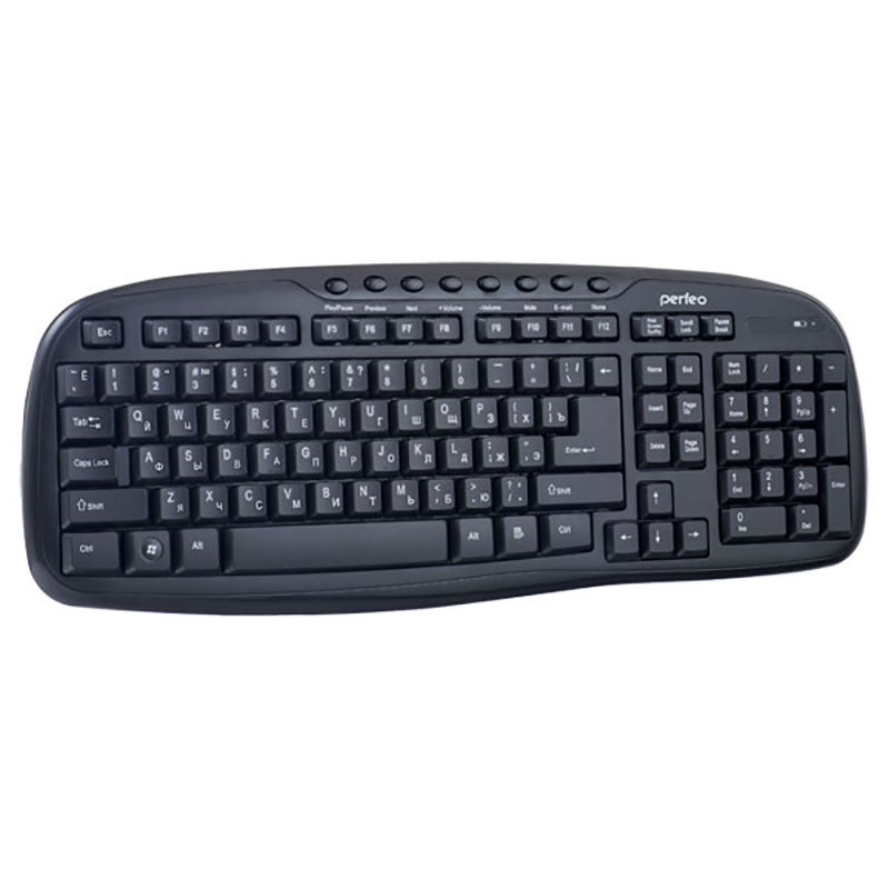 Клавиатура беспроводная Perfeo ELLIPSE Multimedia, USB, чёрная. PF-5000(PF-5192)