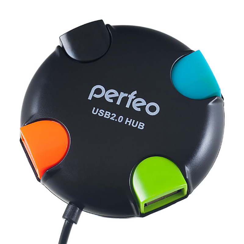 Хаб USB Perfeo 4 Port, (PF-VI-H020) черный