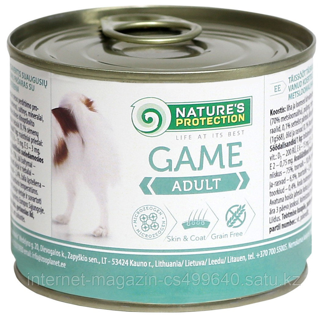 Влажный корм для собак Nature's Protection Adult Game с дичью