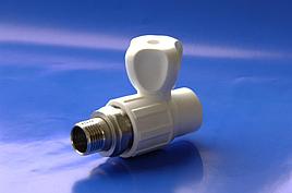 Кран прямой для радиатора 20х1/2 PPR (БЕЛЫЙ) Политэк (75/25)