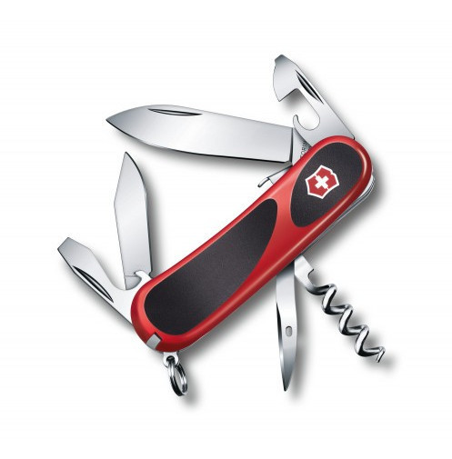 Нож складной карманный Victorinox EvoGrip S101, Функционал: Туризм, Кол-во функций: 12 в 1, Цвет: Красно-чёрны