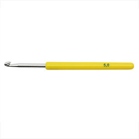 Крючок вязальный с пластиковой ручкой, 5 мм 