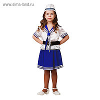 Карнавальный костюм «Морячка», (матроска, юбка, пилотка, ремень), размер 26, рост 104 см