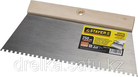 Шпатель STAYER малярный, зуб 4х4мм, 250мм , фото 2