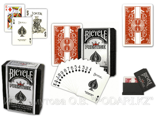 Карты Bicycle Prestige Plastic Cards Red Deck