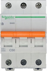 Автоматический выключатель 11228 ВА 63 3P 50A (C) 4.5kA Schneider Electric