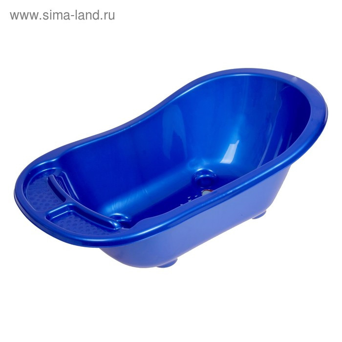 Детская ванночка со сливом, с аппликацией, цвет синий, голубой, зелёный