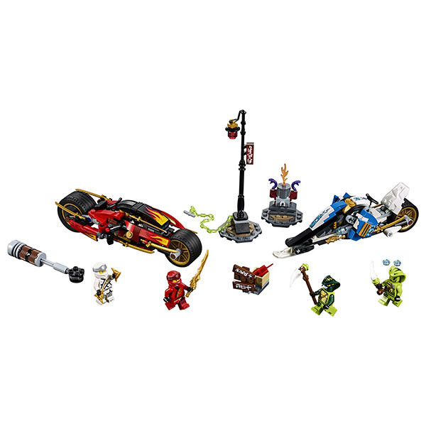 LEGO Ninjago 70667 Конструктор Лего Ниндзяго Мотоцикл-клинок Кая и снегоход Зейна