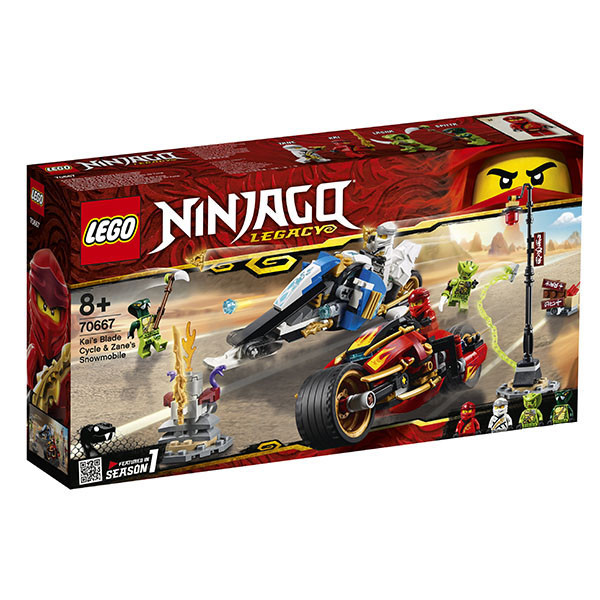 LEGO Ninjago 70667 Конструктор Лего Ниндзяго Мотоцикл-клинок Кая и снегоход Зейна