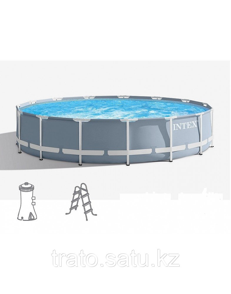 КАРКАСНЫЙ БАССЕЙН INTEX 366Х122СМ, ФИЛЬТР-НАСОС 3785 Л/Ч, ЛЕСТНИЦА, 10685Л