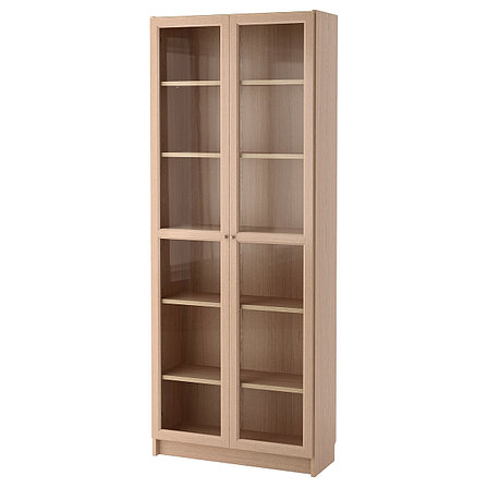 Шкаф книжный БИЛЛИ дубовый шпон 80x30x202 см ИКЕА, IKEA, фото 2