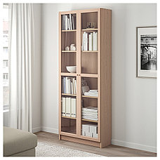 Шкаф книжный БИЛЛИ дубовый шпон 80x30x202 см ИКЕА, IKEA, фото 3