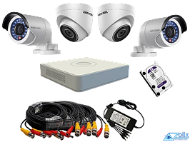DS-J142I-2 - Комплект 4-х канальной системы IP-видеонаблюдения с 4-мя IP-камерами.