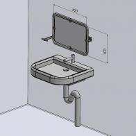 Зеркало для инвалидов поворотное откидное с регулируемым углом наклона 600х400 мм - фото 2 - id-p64281988