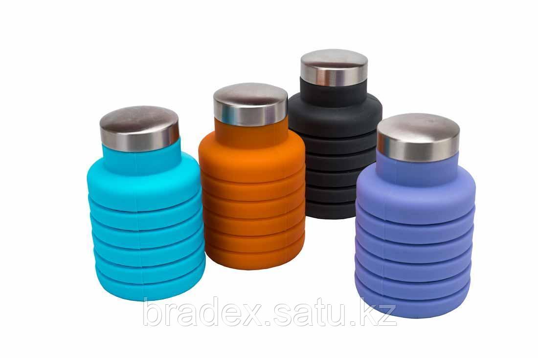 Бутылка для воды силиконовая складная с крышкой, 500 мл: продажа, цена ...