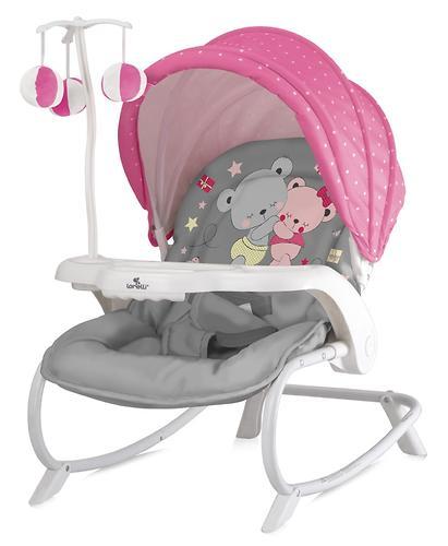Стульчик-качалка LORELLI DREAM TIME Розовый-серый / Pink&Gray ZAZA 1817
