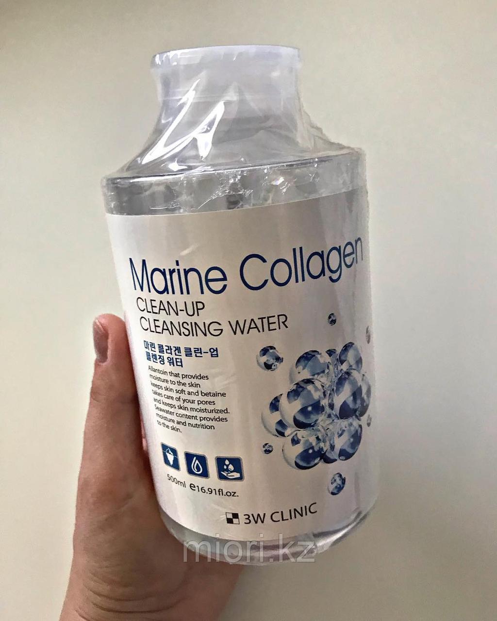 Очищающая вода 3W Clinic Marine Collagen Clean-Up Cleansing Water - фото 3 - id-p64304803