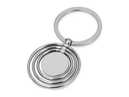 Брелок с 3 кольцами и диском, вращающимися вокруг одной оси, серебристый, фото 2