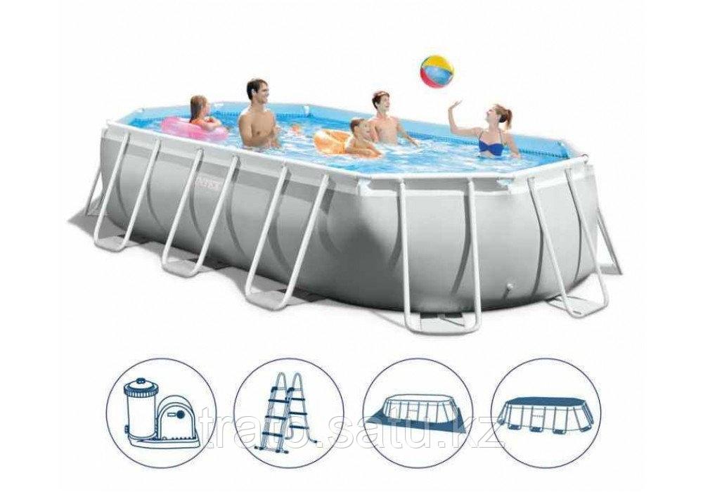 КАРКАСНЫЙ БАССЕЙН INTEX 503Х274X122СМ, 13365Л, ФИЛ.-НАСОС 5678Л\Ч, ЛЕСТН., ТЕНТ, ПОДСТИЛКА