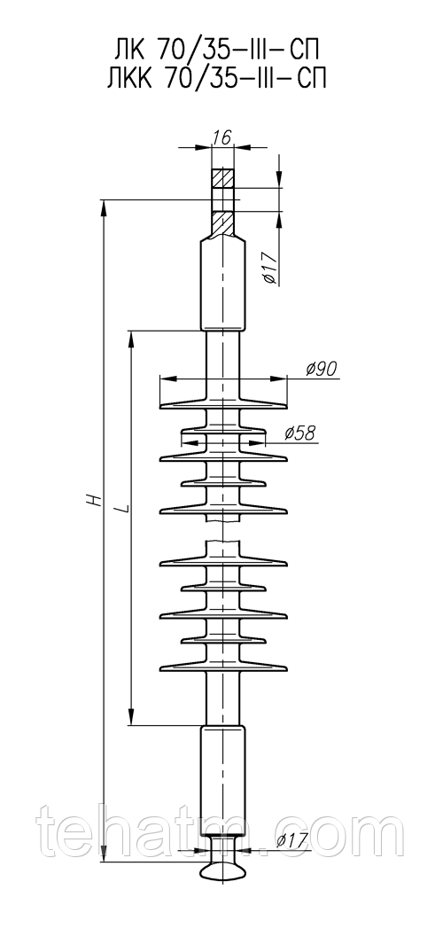 ЛК 70/35-III, ЛКК 70/35-III, изоляторы подвесные