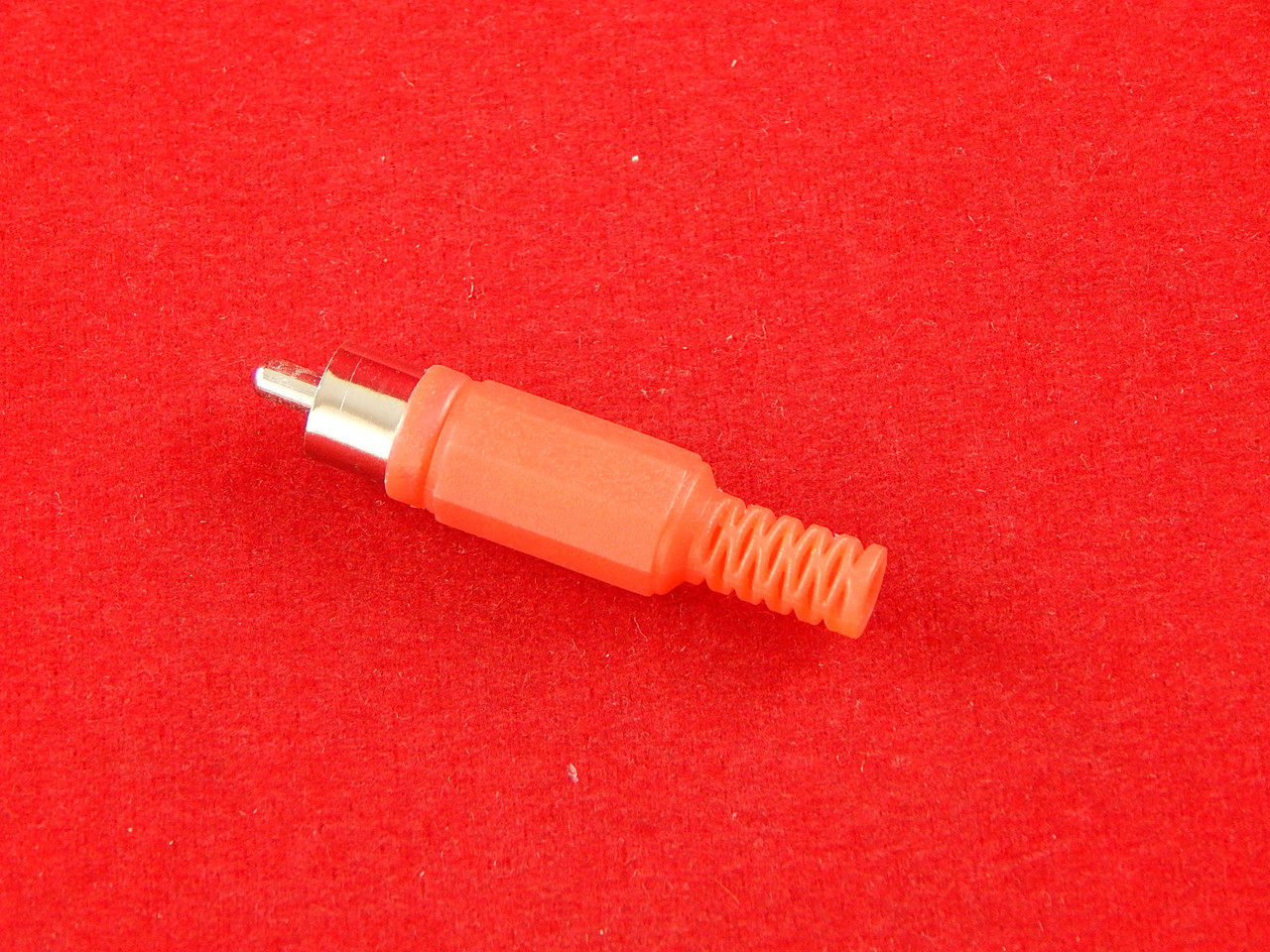 RCA штекер для пайки (красный) - фото 1 - id-p64317841