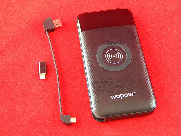 Портативный мобильный аккумулятор Wopow PW12 10000mAh беспроводная зарядка, фото 2