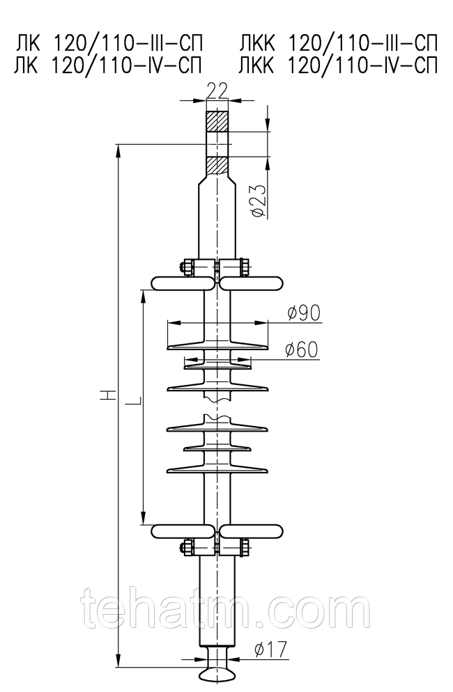 ЛК 120/110-III, ЛКК 120/110-III, ЛК 120/110-IV, ЛКК 120/110-IV изоляторы линейные подвесные - фото 1 - id-p64320268