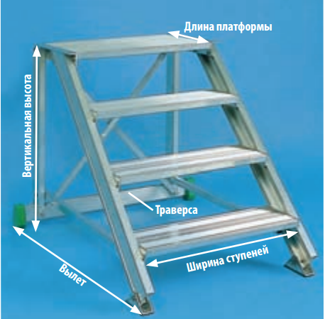 Алюминиевая лестница-подставка стационарная или передвижная - фото 1 - id-p4864050
