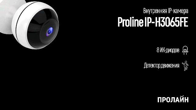 Внутренняя панорамная WiFi IP камера 3Mp со звуком и записью Proline IP-H3065FE