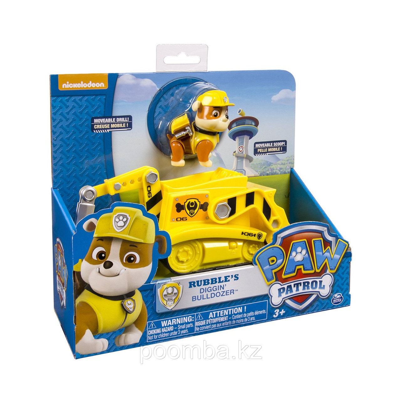 Бульдозер спасателя и щенок Щебень. Paw Patrol