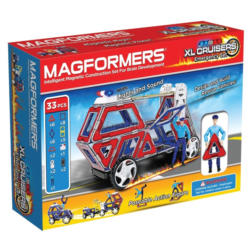 Magformers Магнитный конструктор XL Cruisers Набор Служба Спасения из 33 элементов