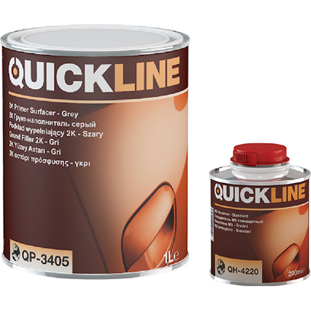 Грунт наполнитель Quickline QP3405 серый 1 литр и отвердитель QH4220 0,2 мл - фото 1 - id-p64503856