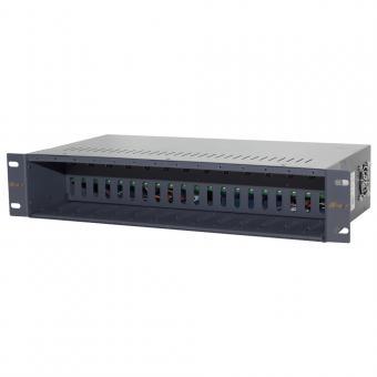 Шасси NT-R14-2A  для установки 14 медиаконвертеров в коммутационный шкаф или стойку 19" (2U), блок питания AC2