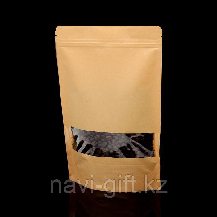 Пакет Zip-lock Крафт с прямоугольным окном 18 х 26 см 3710468