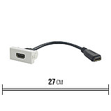 Shelbi HDMI с лицевой панель 45х22.5 mm, со шнуром 200 mm, фото 4