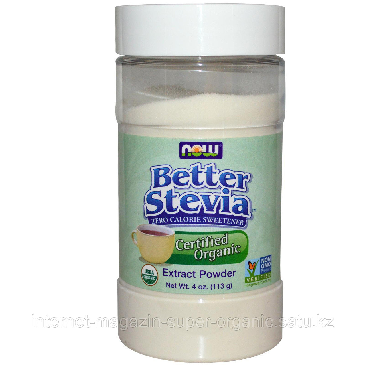 Стевия 100%, без добавок и наполнителей, экстракт порошок, 113 г, Now Foods