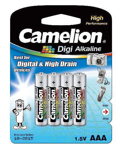 Батарейка Camelion LR03-BP4DG 1,5 В, Упакова: Блистер 4 шт., Аналоги: LR03\24A\AAA\А286, Тип батареи: Щелочная