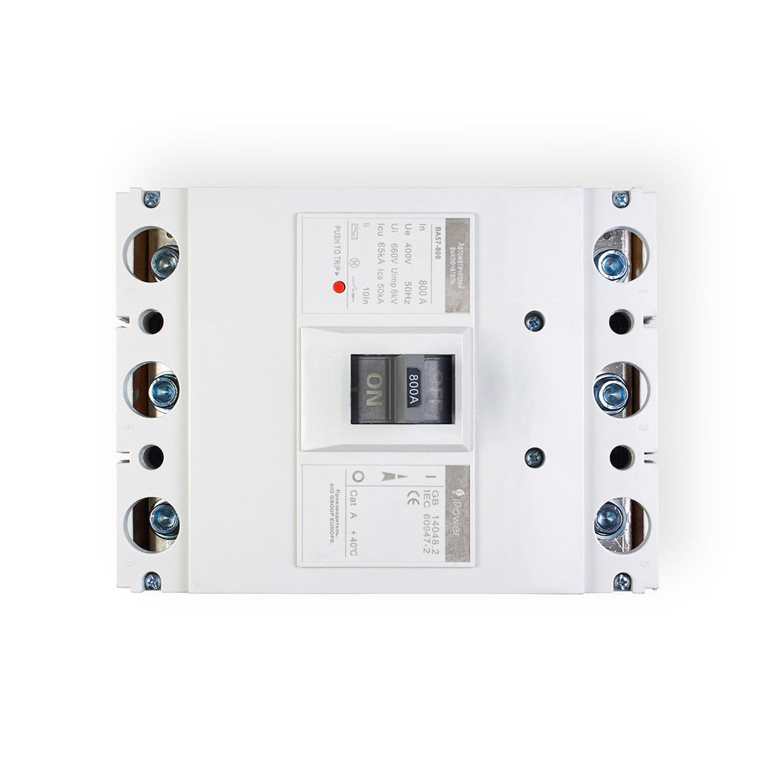 Автоматический выключатель установочный iPower ВА57-800 3P 800А, 380/660 В, Кол-во полюсов: 3, Предел отключен