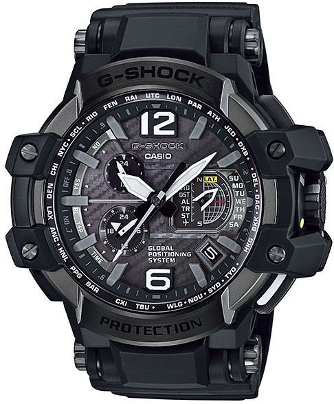 Часы электронные наручные мужские Casio G-SHOCK GPW-1000-1B, Механизм: Кварц, Браслет: Из карбона и полимерног